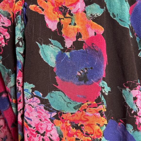 La Maison Talulah Sweet Talk Floral Print Pleated V-Neck Chiffon Mini Dress L - Picture 16 of 16